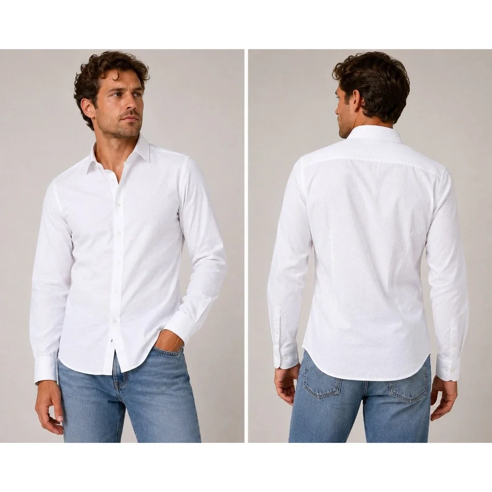 J.Crew Ludlow Premium Dobby Dress Shirt 16H35 White Slim Fit Cotton NWT
